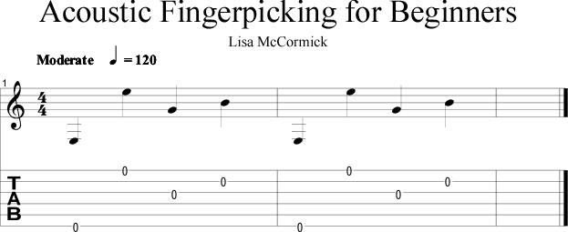 Acoustic Fingerpicking for Beginners Lesson 1a